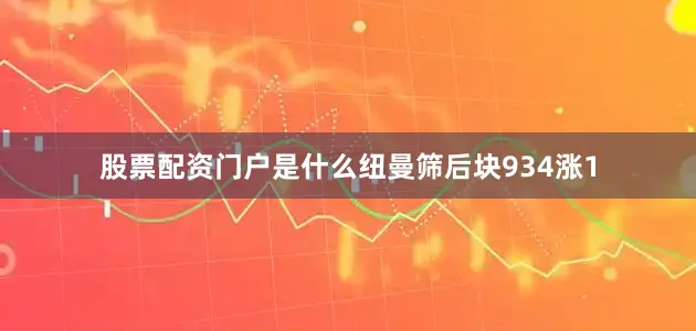 股票配资门户是什么纽曼筛后块934涨1